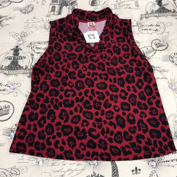 Anne Klein Plus Size Sleeveless Animal Print Top - Picture 3 of 8